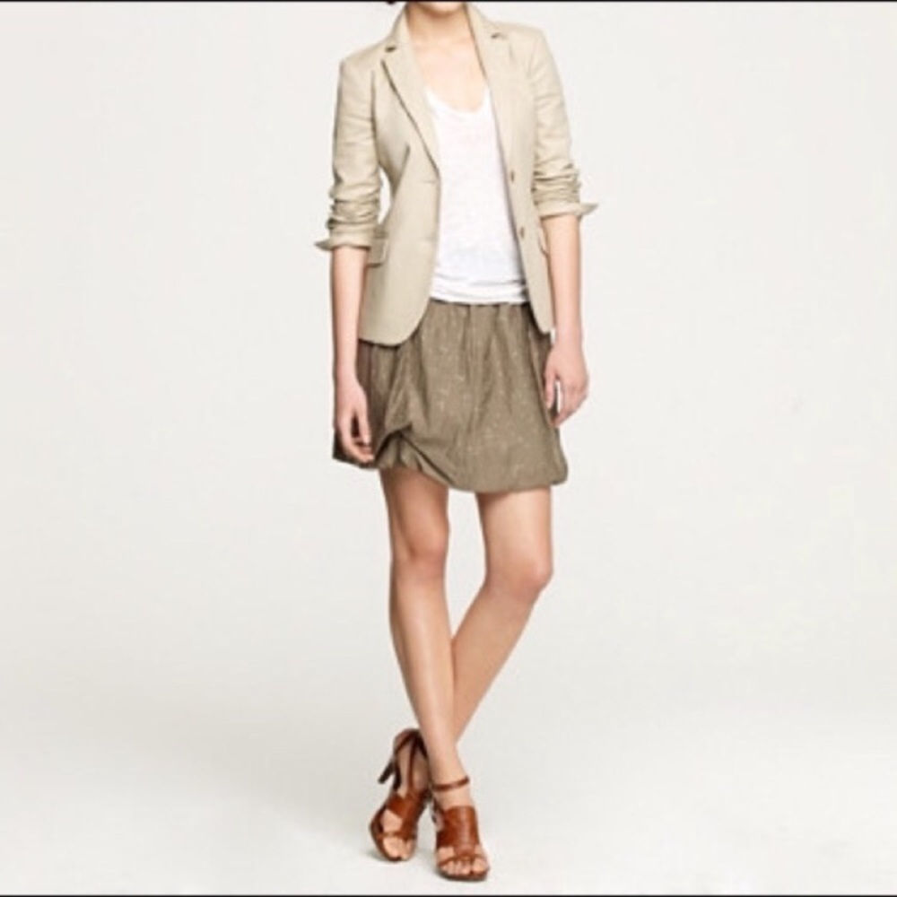 J. CREW Army Green Raindrop Bubble Mini Skirt